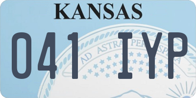 KS license plate 041IYP