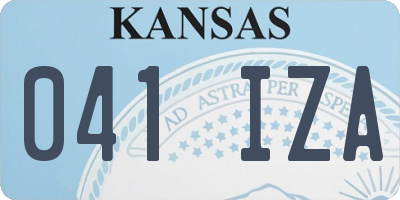 KS license plate 041IZA