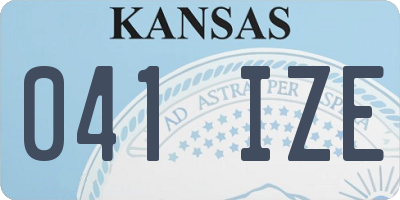 KS license plate 041IZE