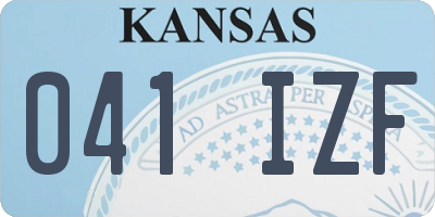 KS license plate 041IZF