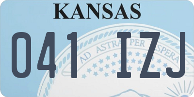 KS license plate 041IZJ