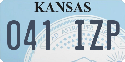 KS license plate 041IZP