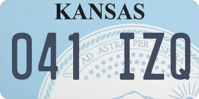 KS license plate 041IZQ