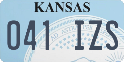 KS license plate 041IZS