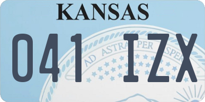 KS license plate 041IZX