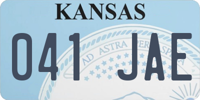 KS license plate 041JAE