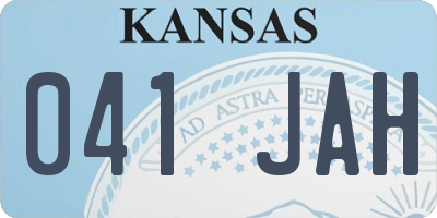 KS license plate 041JAH