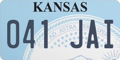 KS license plate 041JAI
