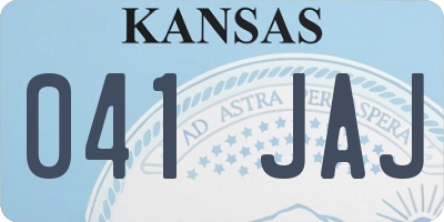 KS license plate 041JAJ