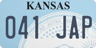 KS license plate 041JAP