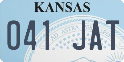 KS license plate 041JAT