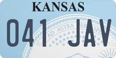 KS license plate 041JAV