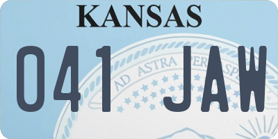 KS license plate 041JAW