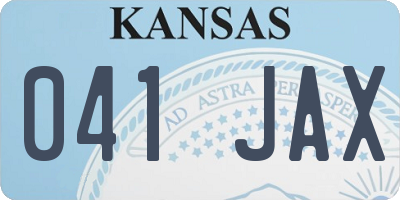 KS license plate 041JAX