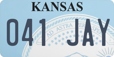 KS license plate 041JAY
