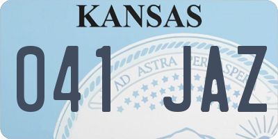 KS license plate 041JAZ