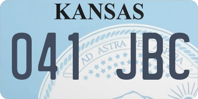 KS license plate 041JBC