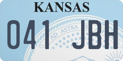 KS license plate 041JBH