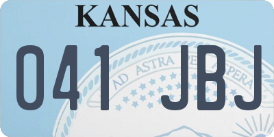 KS license plate 041JBJ