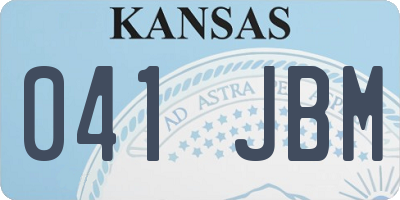 KS license plate 041JBM