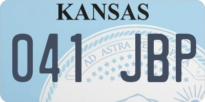 KS license plate 041JBP