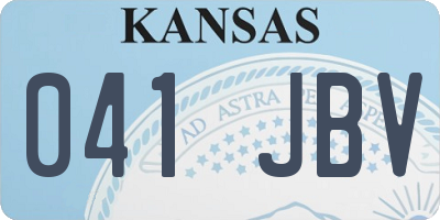 KS license plate 041JBV