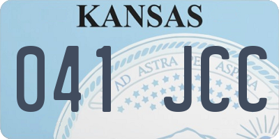 KS license plate 041JCC