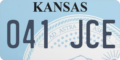 KS license plate 041JCE