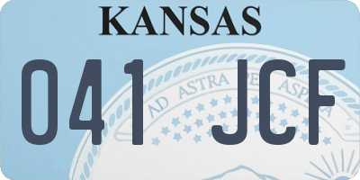 KS license plate 041JCF