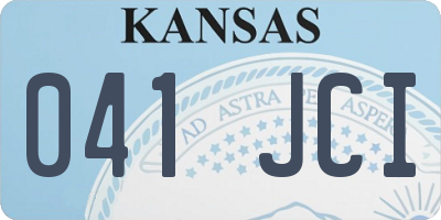 KS license plate 041JCI