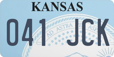 KS license plate 041JCK