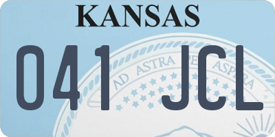 KS license plate 041JCL