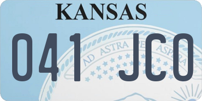 KS license plate 041JCO