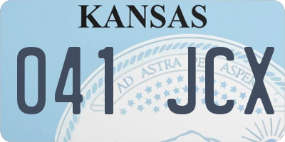 KS license plate 041JCX