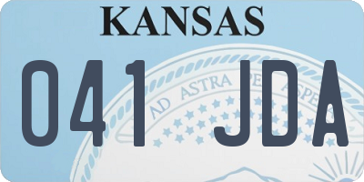 KS license plate 041JDA