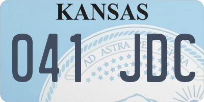 KS license plate 041JDC