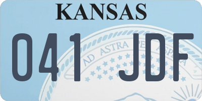 KS license plate 041JDF