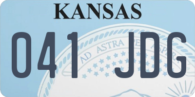 KS license plate 041JDG