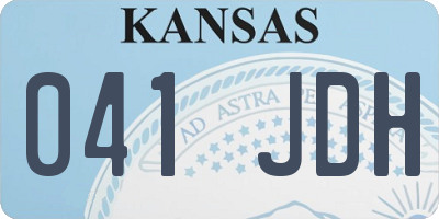 KS license plate 041JDH