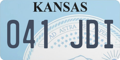 KS license plate 041JDI