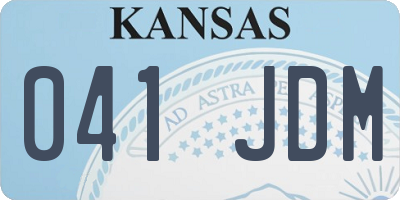 KS license plate 041JDM