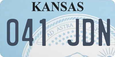 KS license plate 041JDN