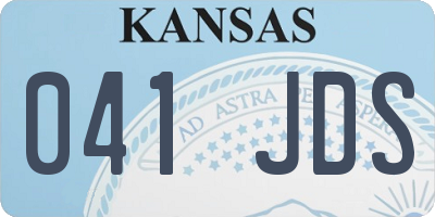 KS license plate 041JDS