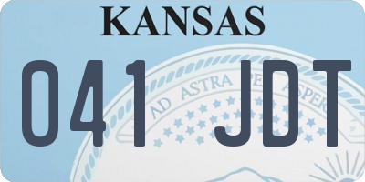 KS license plate 041JDT