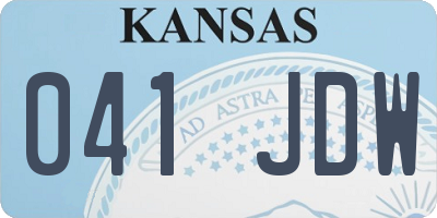 KS license plate 041JDW