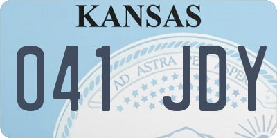 KS license plate 041JDY