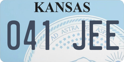 KS license plate 041JEE