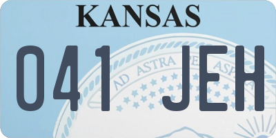 KS license plate 041JEH