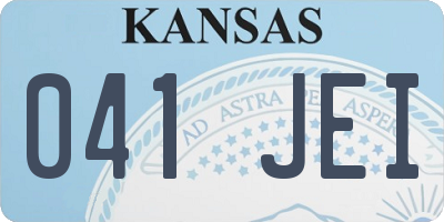 KS license plate 041JEI