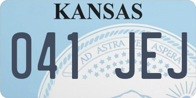 KS license plate 041JEJ